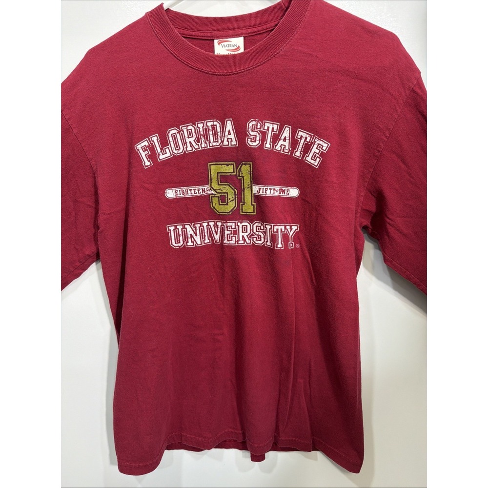 Vintage Florida State Seminoles College Football T Shirt Mens Med. Red FSU 90s